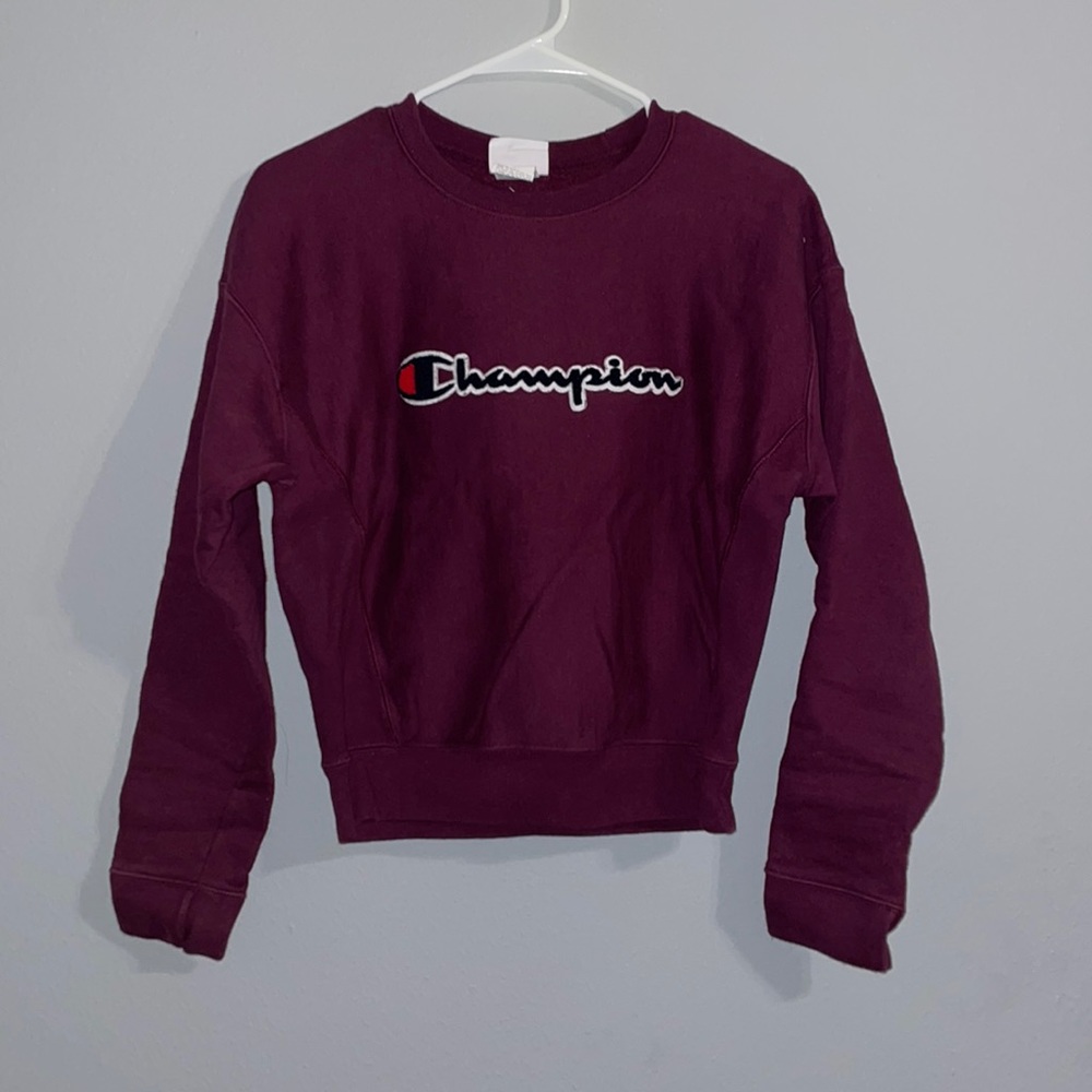 maroon champion sweatshirt